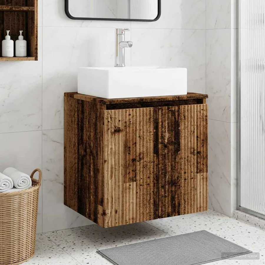 Vanité de lavabo mural Bois ancien 49,5 x 41 x 62,5 cm
