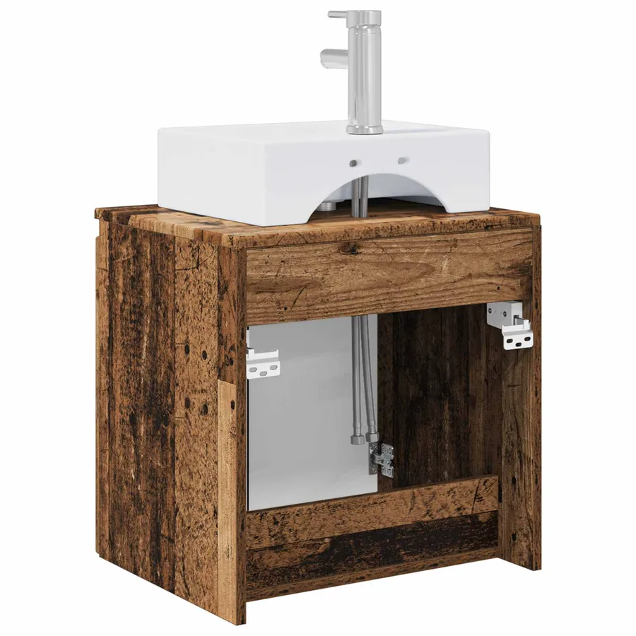 Vanité de lavabo mural Bois ancien 49,5 x 41 x 62,5 cm - 5