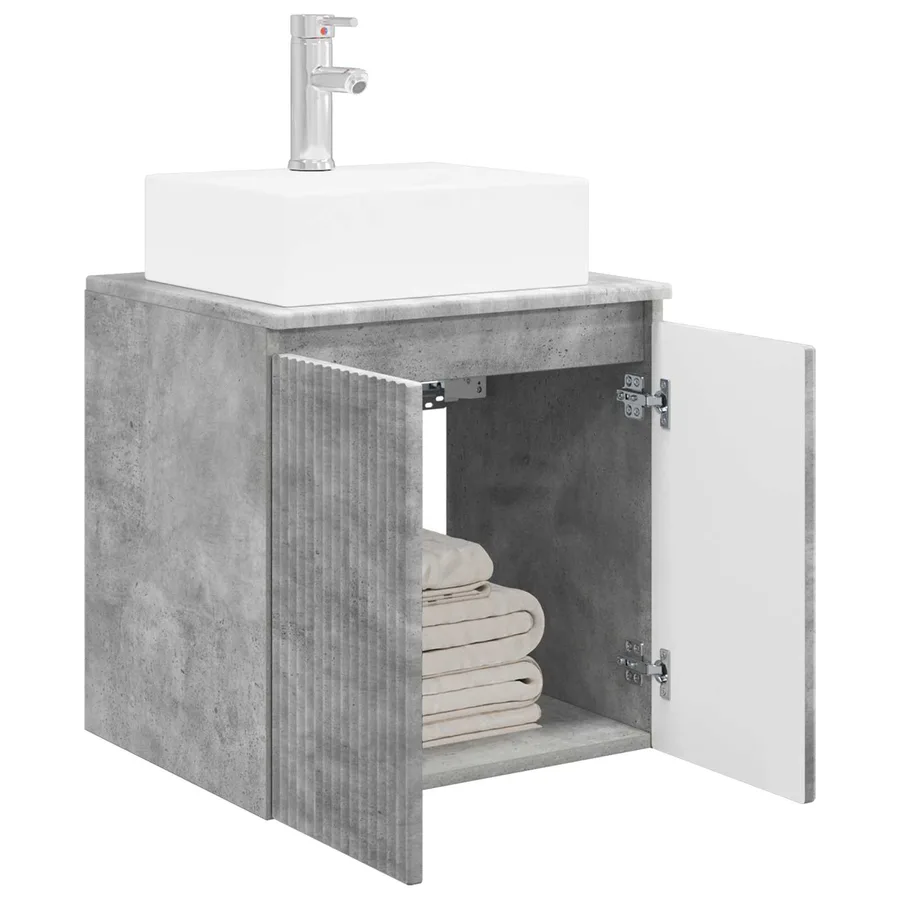 Vanité de lavabo mural Gris béton 49,5 x 41 x 62,5 cm - 3