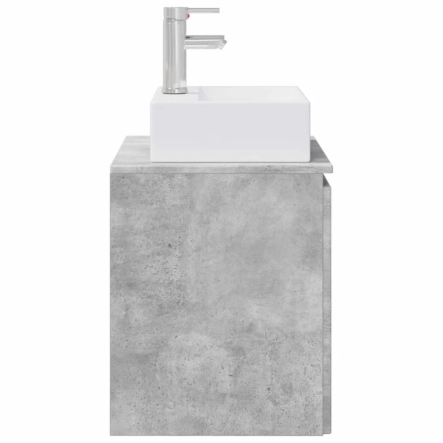 Vanité de lavabo mural Gris béton 49,5 x 41 x 62,5 cm - 4