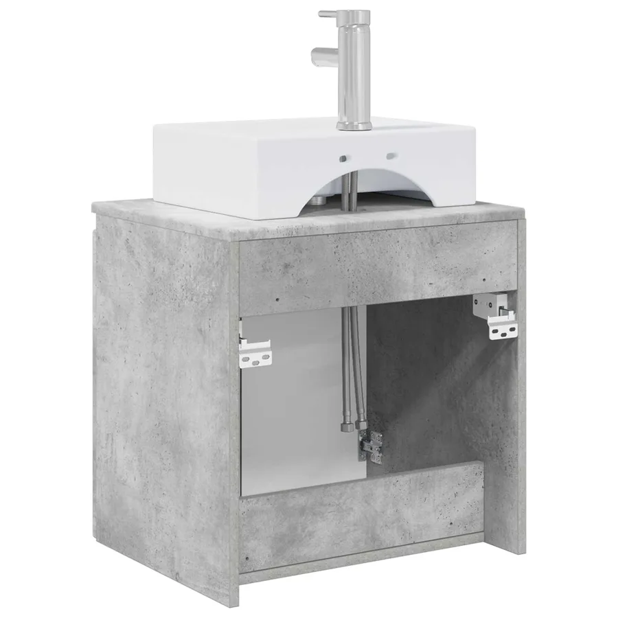 Vanité de lavabo mural Gris béton 49,5 x 41 x 62,5 cm - 5