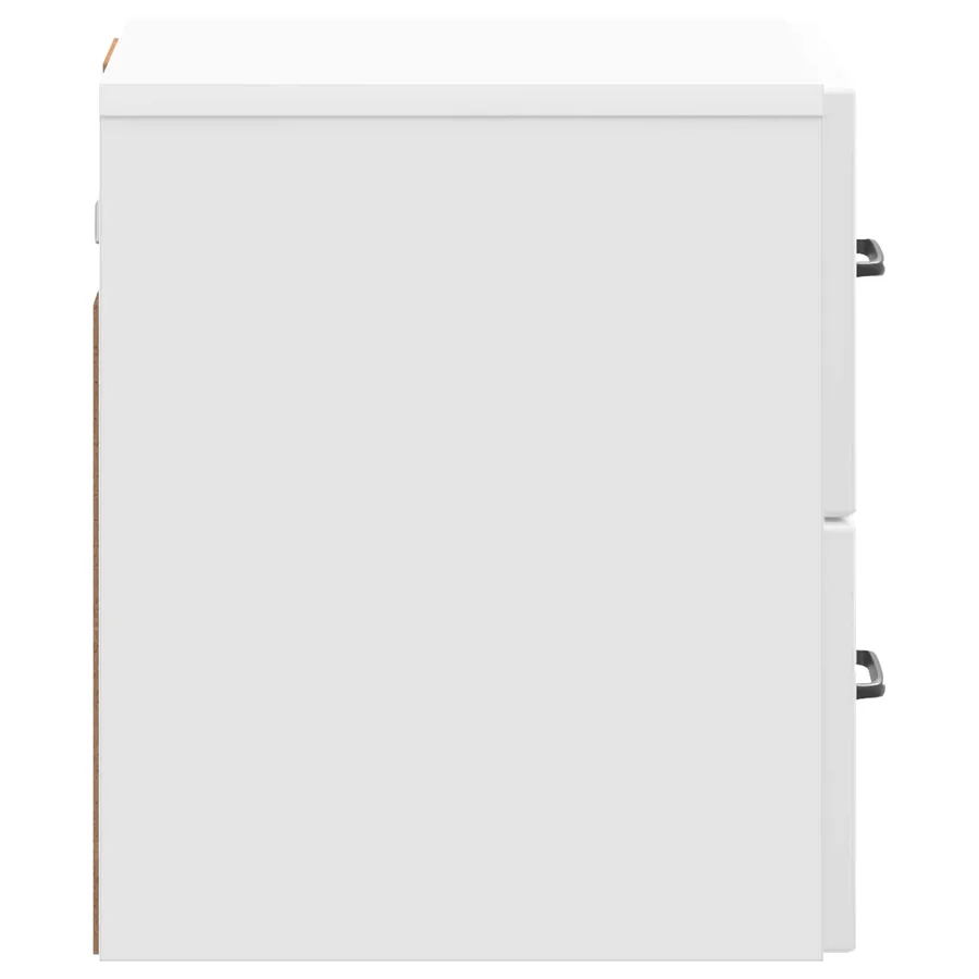 Cabinet de chevet mural Blanc brillant 34,5 x 33 x 40 cm - 6
