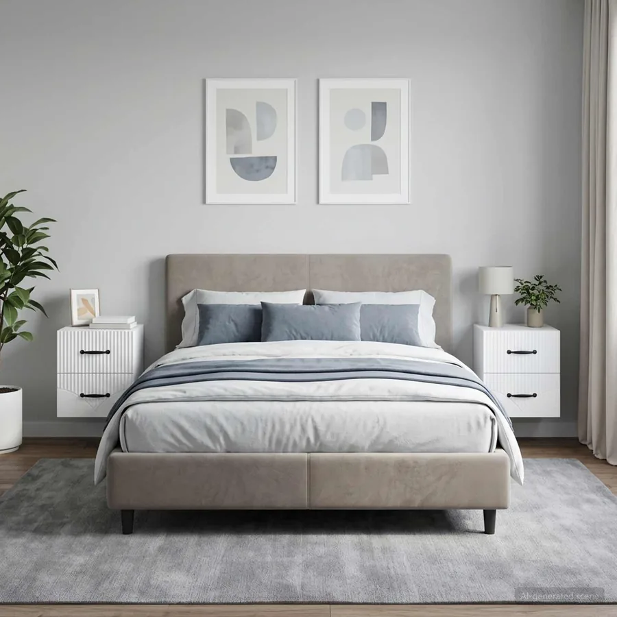 Cabinet de chevet mural 2 pcs Blanc 34,5 x 33 x 40 cm