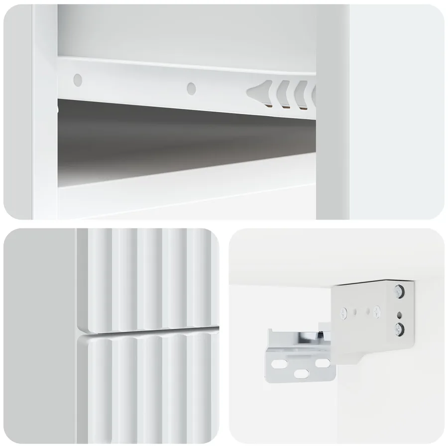 Cabinet de chevet mural 2 pcs Blanc 34,5 x 33 x 40 cm - 10
