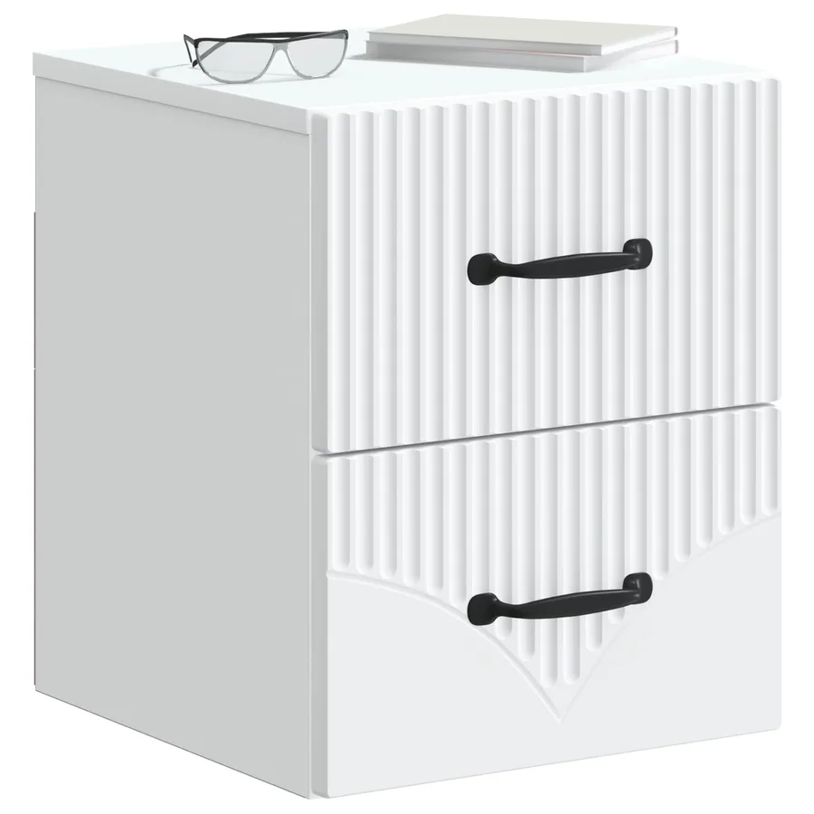 Cabinet de chevet mural 2 pcs Blanc 34,5 x 33 x 40 cm - 3