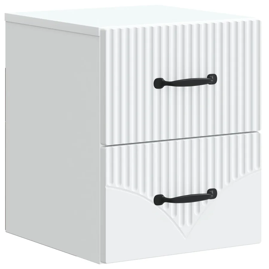 Cabinet de chevet mural 2 pcs Blanc 34,5 x 33 x 40 cm - 5