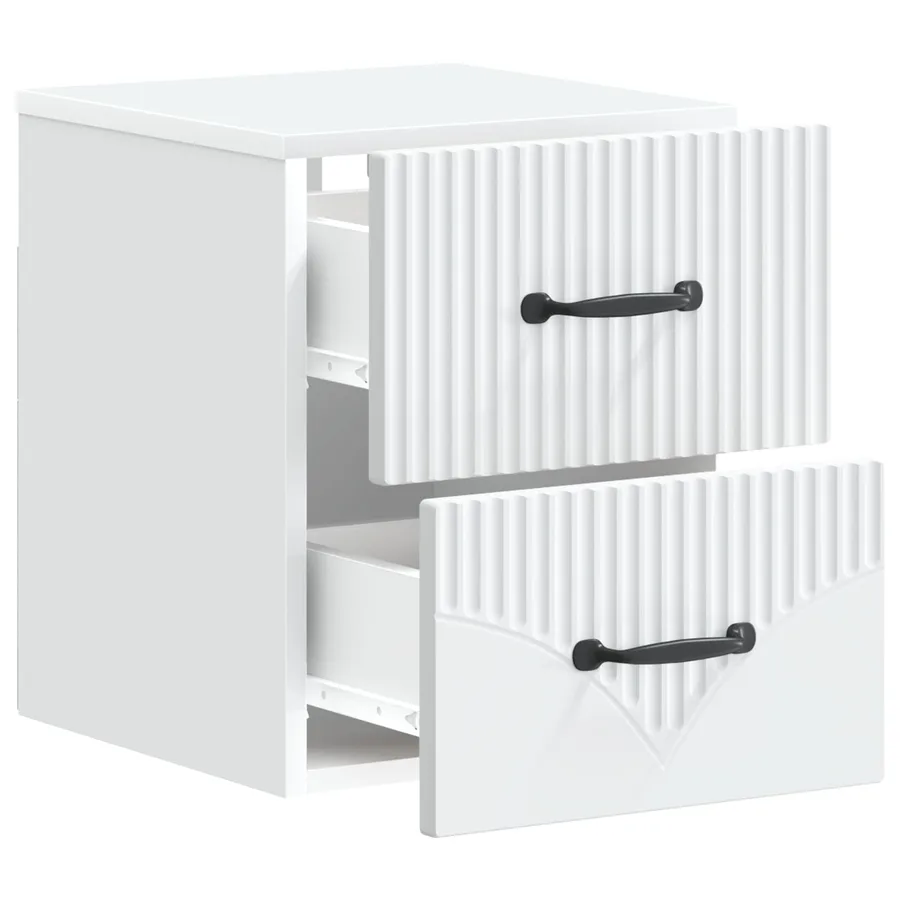 Cabinet de chevet mural 2 pcs Blanc 34,5 x 33 x 40 cm - 6