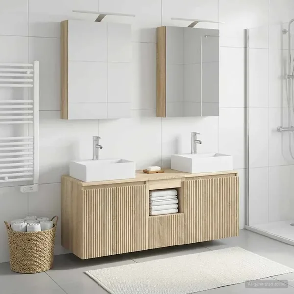 Ensemble d'armoire de salle de bain 5 pcs Chêne Sonoma