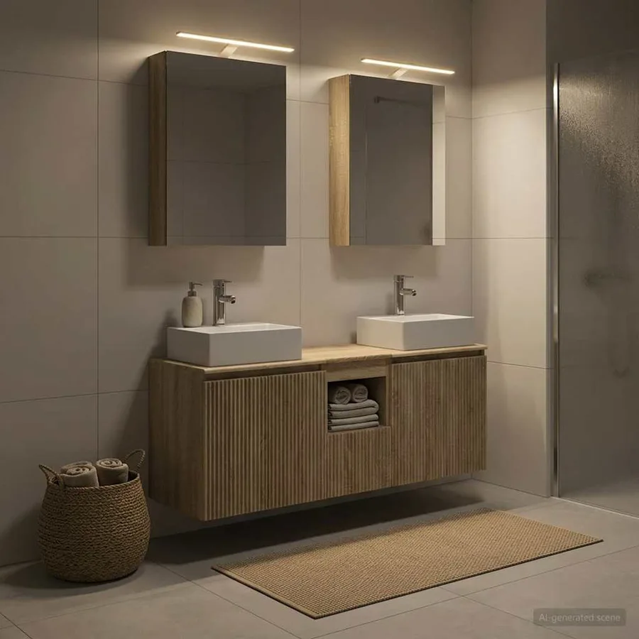 Ensemble d'armoire de salle de bain 5 pcs Chêne Sonoma - 4