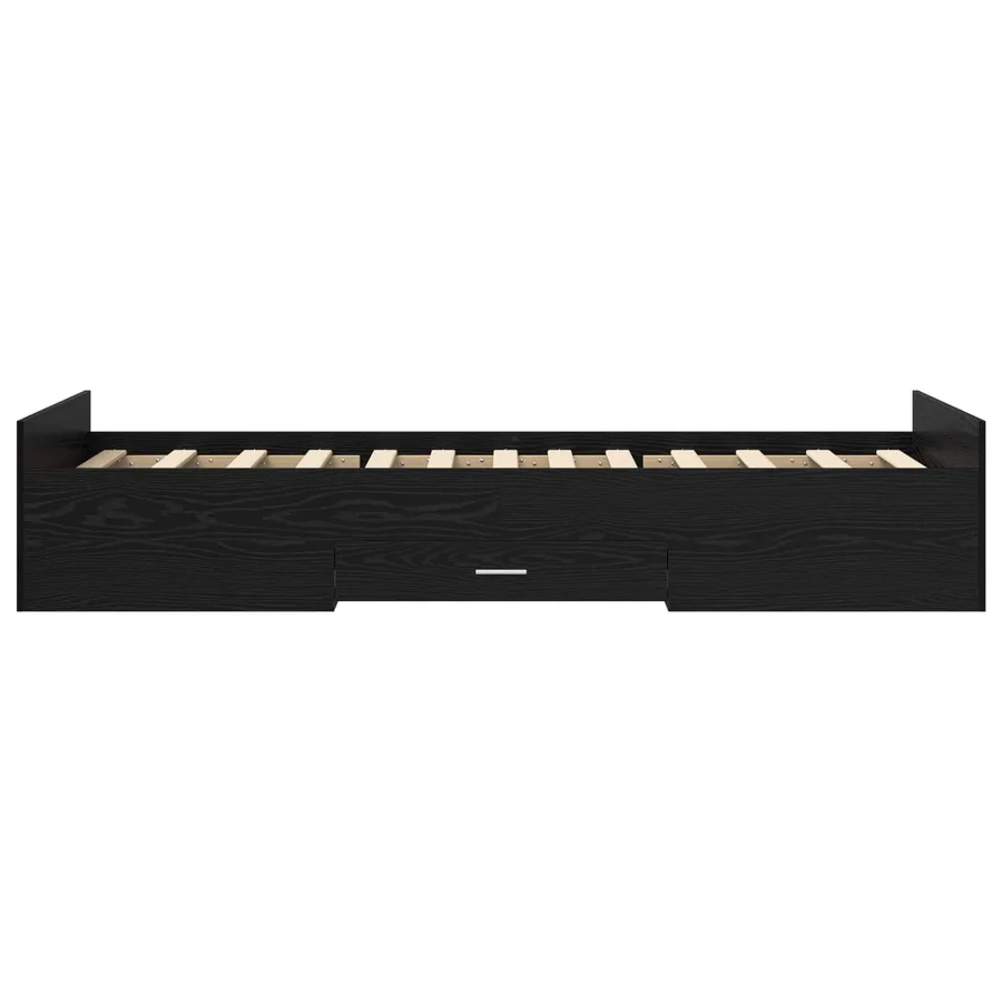 Cadre de lit avec rangement avec tiroir Chêne noir 80 x 200 cm - 4
