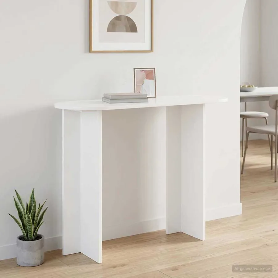 Table console Blanc 100 x 39,5 x 75 cm Bois d'ingénierie