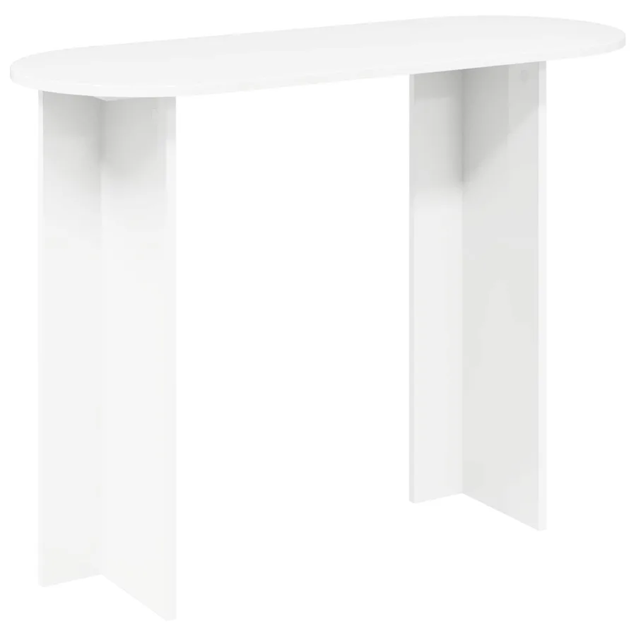 Table console Blanc 100 x 39,5 x 75 cm Bois d'ingénierie - 2