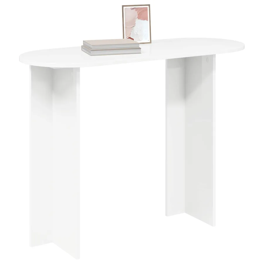 Table console Blanc 100 x 39,5 x 75 cm Bois d'ingénierie - 3