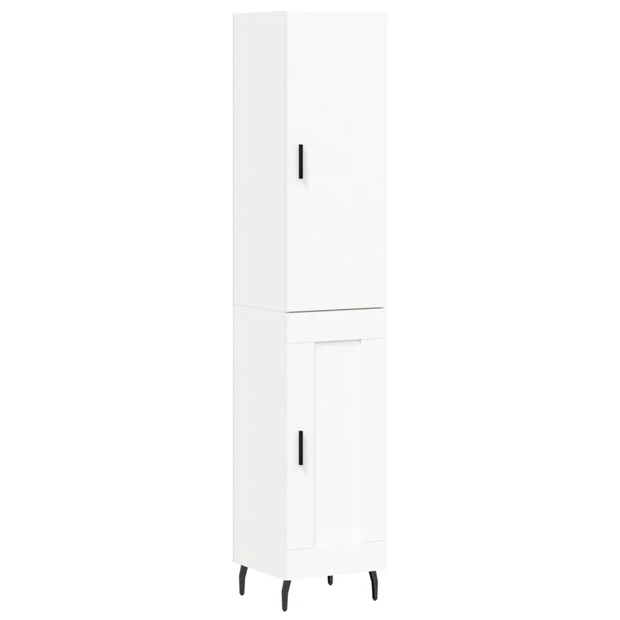 Buffet haut Blanc 34,5x34x180 cm Bois d'ingénierie - 2