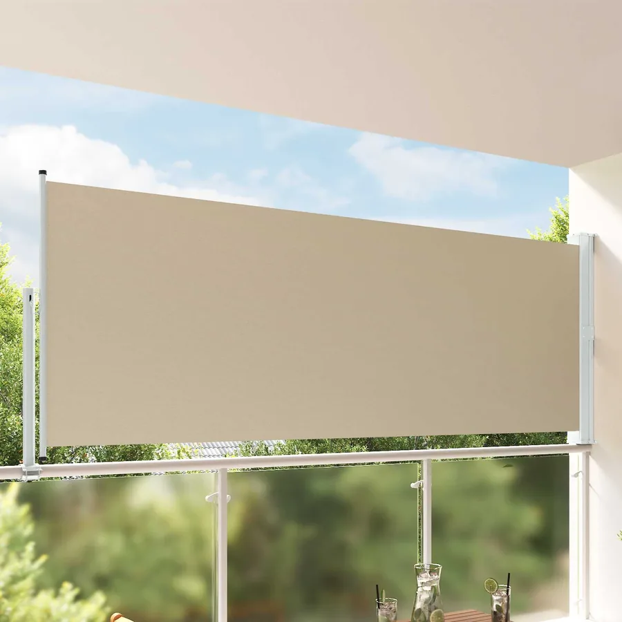 Auvent latéral 160 x 300 cm 100% polyester fer acier