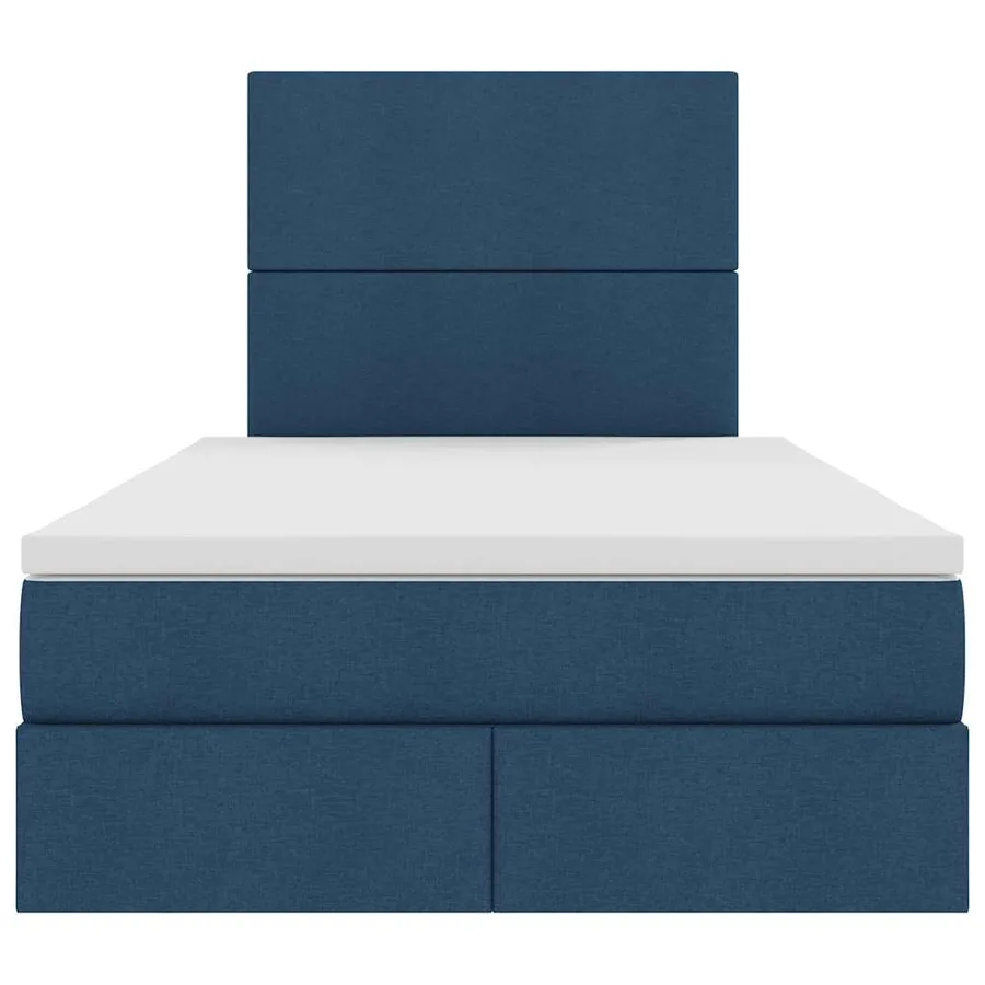Lit avec rangement et matelas Bleu 120 x 190 cm tissu - 7