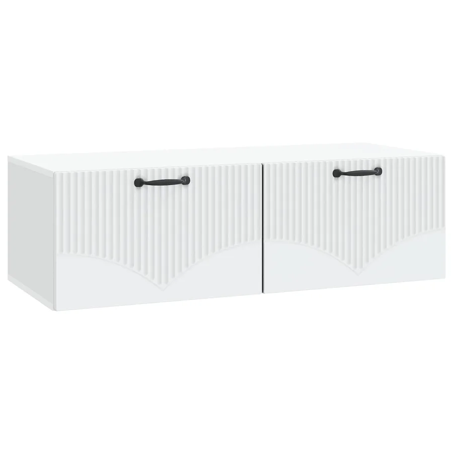 Meuble TV mural Blanc 98 x 41 x 30 cm Bois d'ingénierie - 2