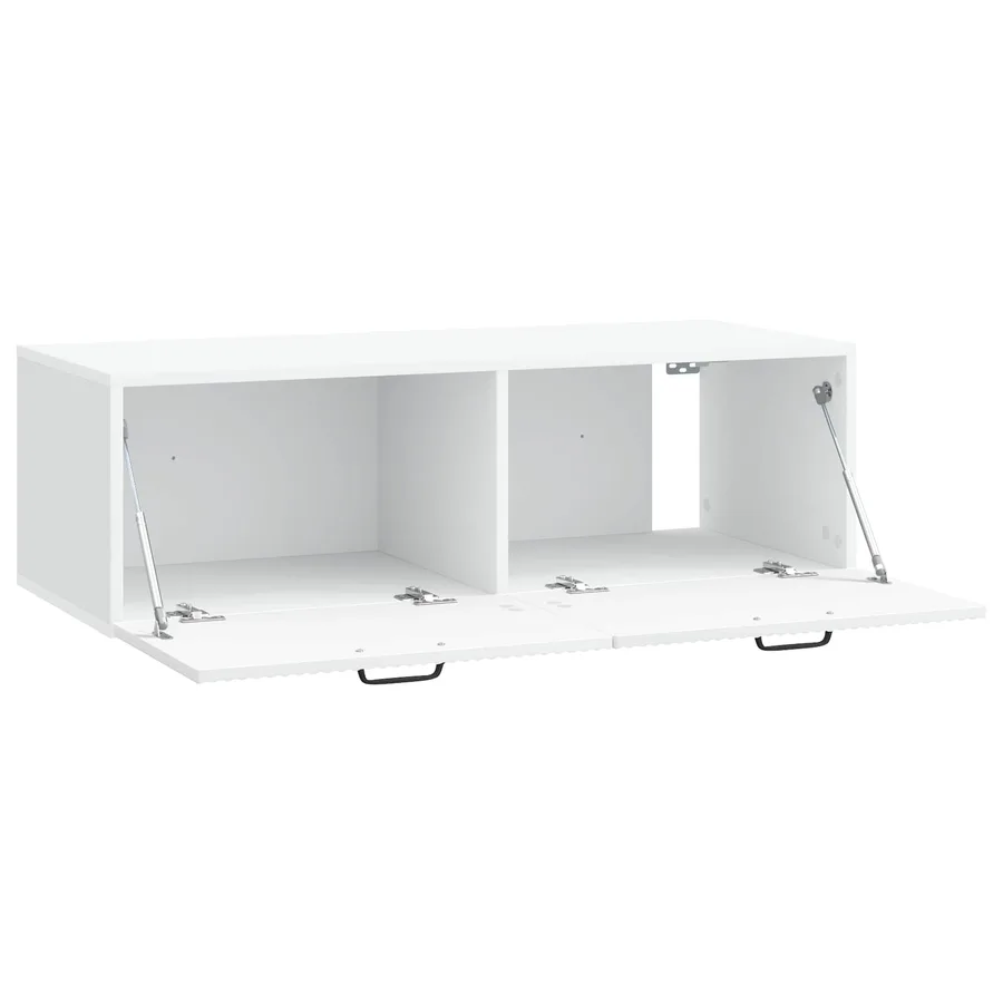Meuble TV mural Blanc 98 x 41 x 30 cm Bois d'ingénierie - 5