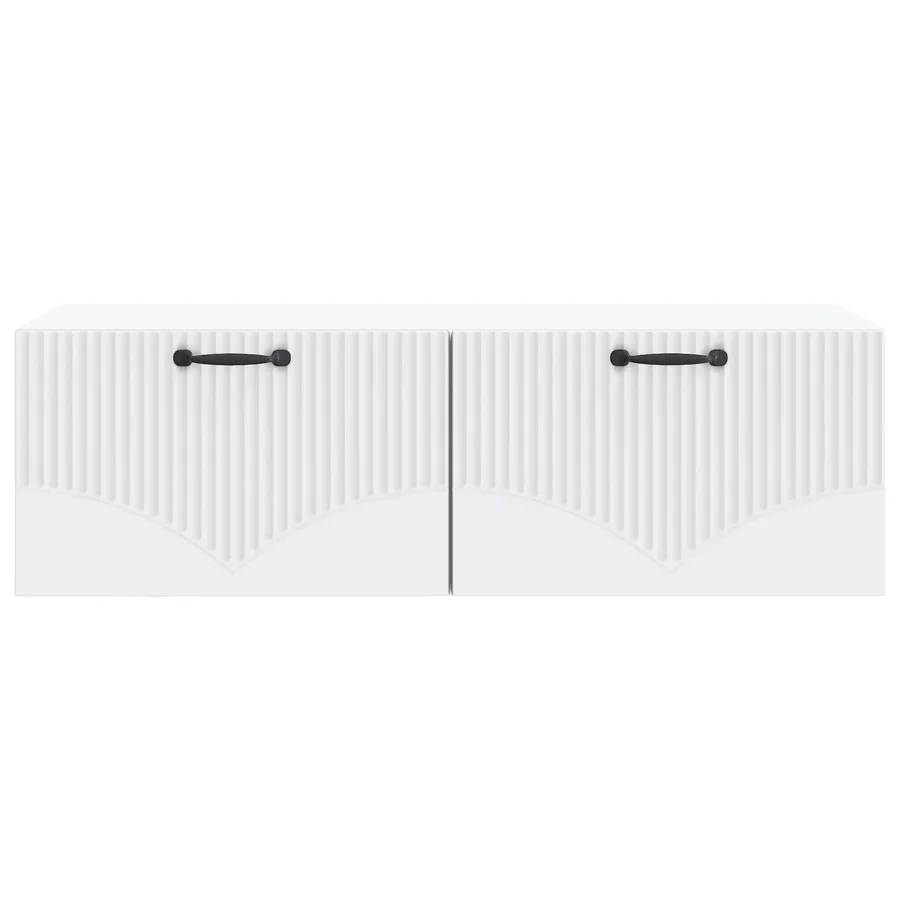 Meuble TV mural Blanc 98 x 41 x 30 cm Bois d'ingénierie - 6
