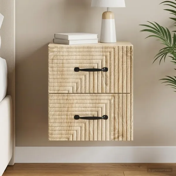 Cabinet de chevet mural Chêne Sonoma 34,5 x 33 x 40 cm