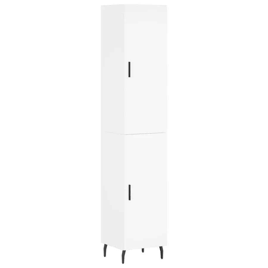 Buffet haut Blanc 34,5x34x180 cm Bois d'ingénierie - 2