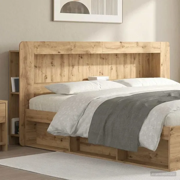 Cabinet de Tête de Lit Chêne artisanal 200 cm Bois d’ingénierie