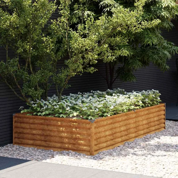 Lit surélevé de jardin 195x100x36 cm acier corten