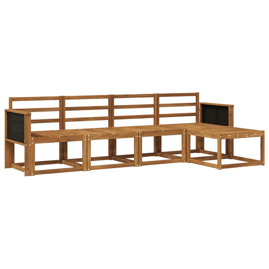 Ensemble de canapés d'extérieur 5 pcs Naturel - 2