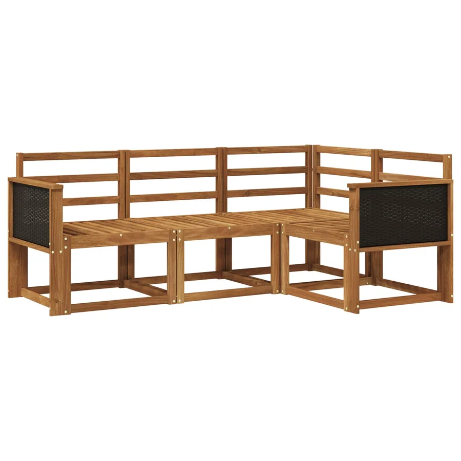 Ensemble de canapés d'extérieur 4 pcs Naturel - 2