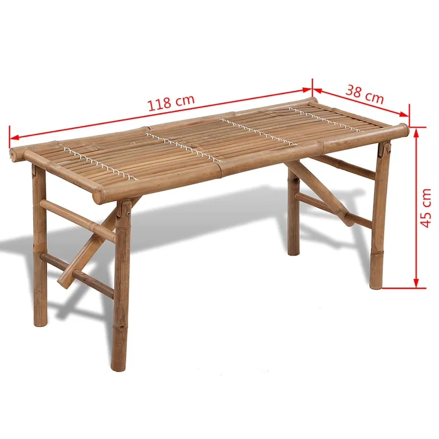 Banc de jardin pliable 118 cm Bambou - 4