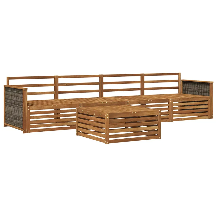 Ensemble de canapés d'extérieur 5 pcs Naturel - 2