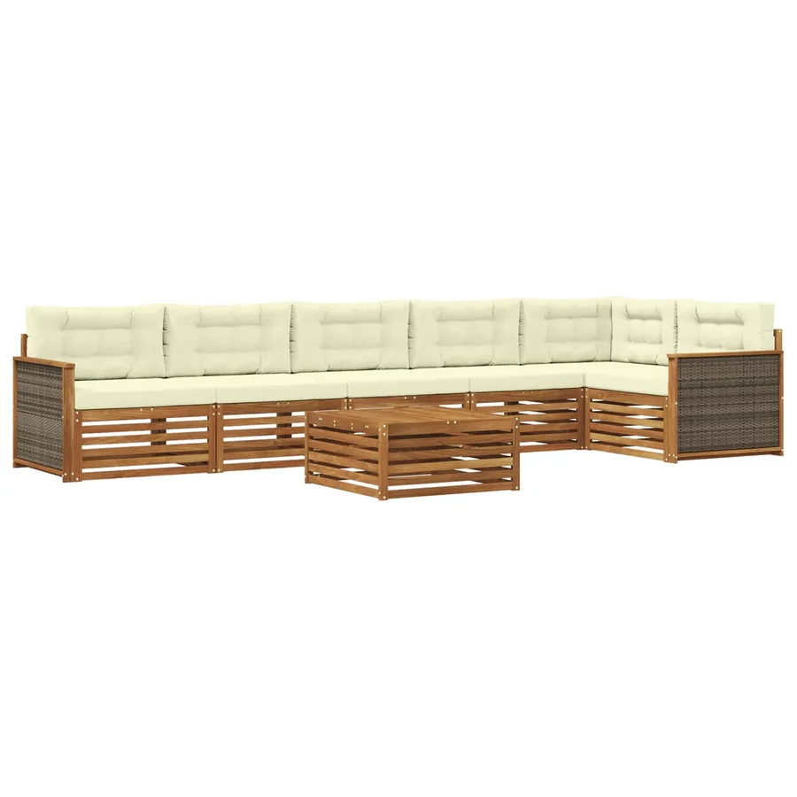 Ensemble de canapés d'extérieur 7 pcs Naturel et Crème - 2