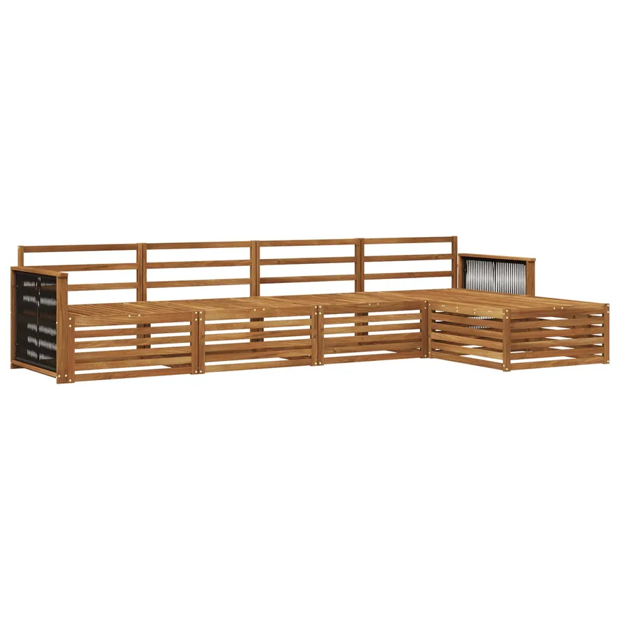 Ensemble de canapés d'extérieur 5 pcs Naturel - 2