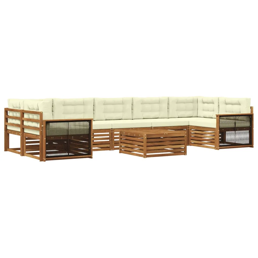 Ensemble de canapés d'extérieur 8 pcs Naturel et Crème - 2