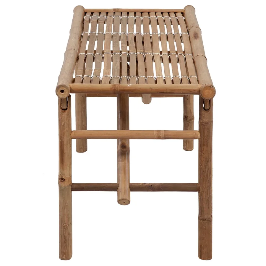 Banc de jardin pliable avec coussin 118 cm Bambou - 4