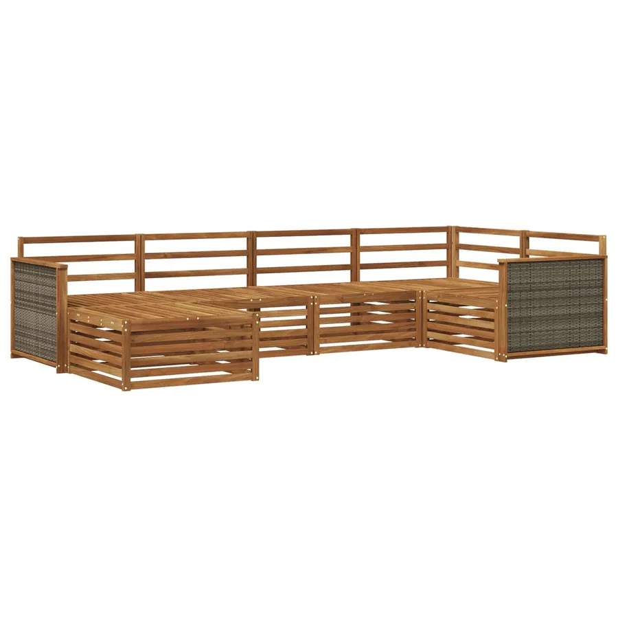 Ensemble de canapés d'extérieur 6 pcs Naturel - 2