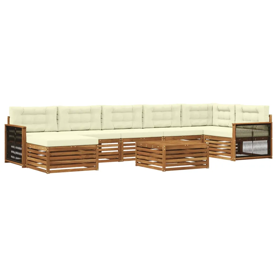 Ensemble de canapés d'extérieur 8 pcs Naturel et Crème - 2
