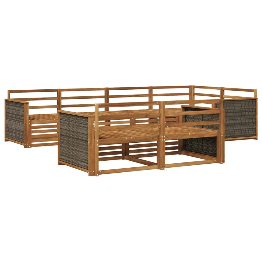 Ensemble de canapés d'extérieur 7 pcs Naturel - 2