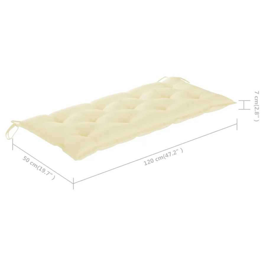 Banc de jardin avec coussin 120 cm Bambou - 11