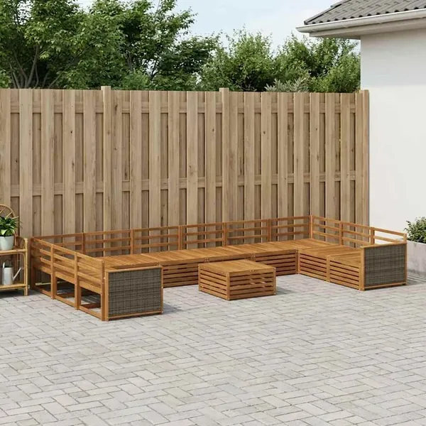 Ensembles de canapés 11 pcs Bois d'Acacia Massif