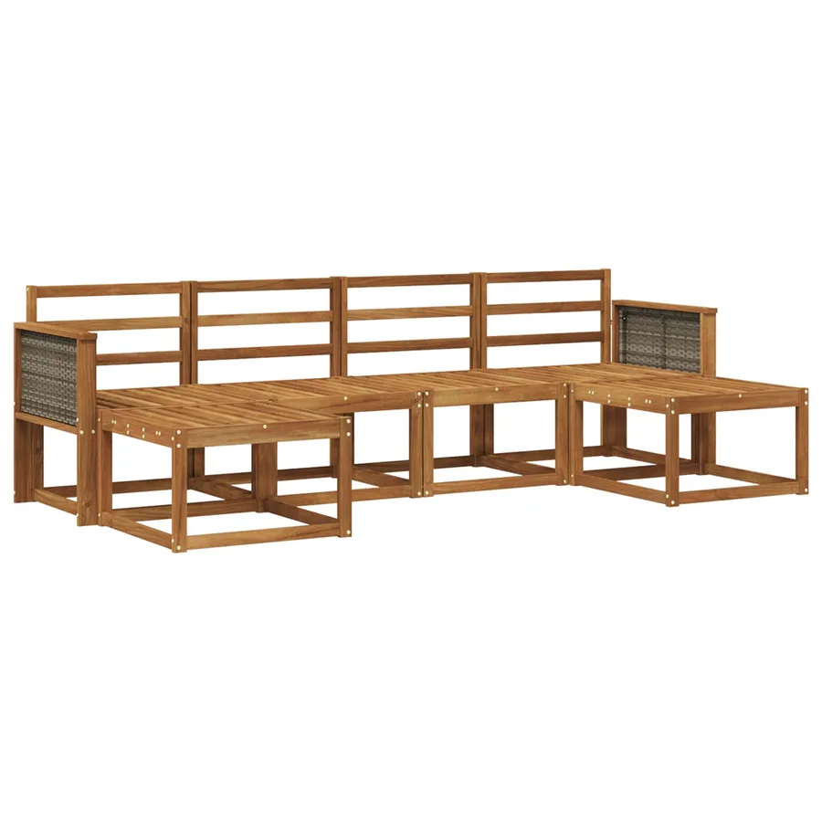 Ensemble de canapés d'extérieur 6 pcs Naturel - 2
