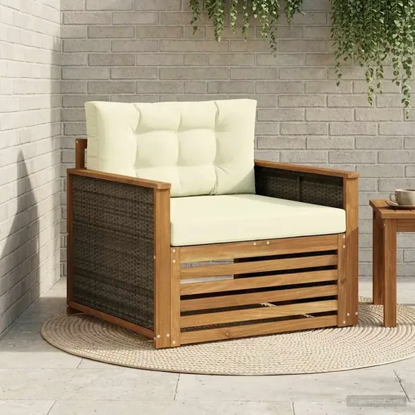 Sofa de milieu extérieur Bois d'Acacia Massif Naturel