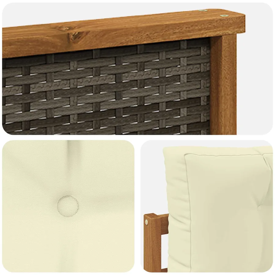 Sofa de milieu extérieur Bois d'Acacia Massif Naturel - 6