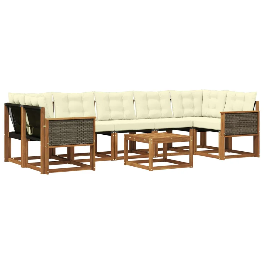 Ensemble de canapés d'extérieur 8 pcs Naturel et Crème - 2
