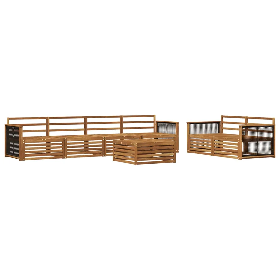 Ensemble de canapés d'extérieur 7 pcs Naturel - 2