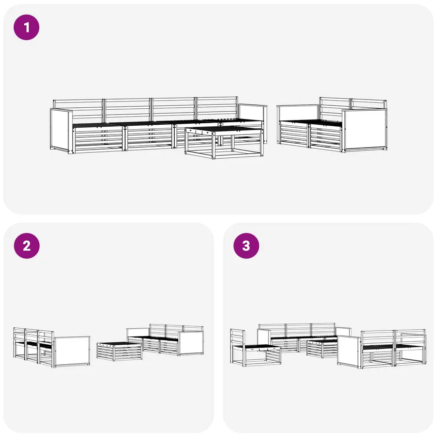 Ensemble de canapés d'extérieur 7 pcs Naturel - 7