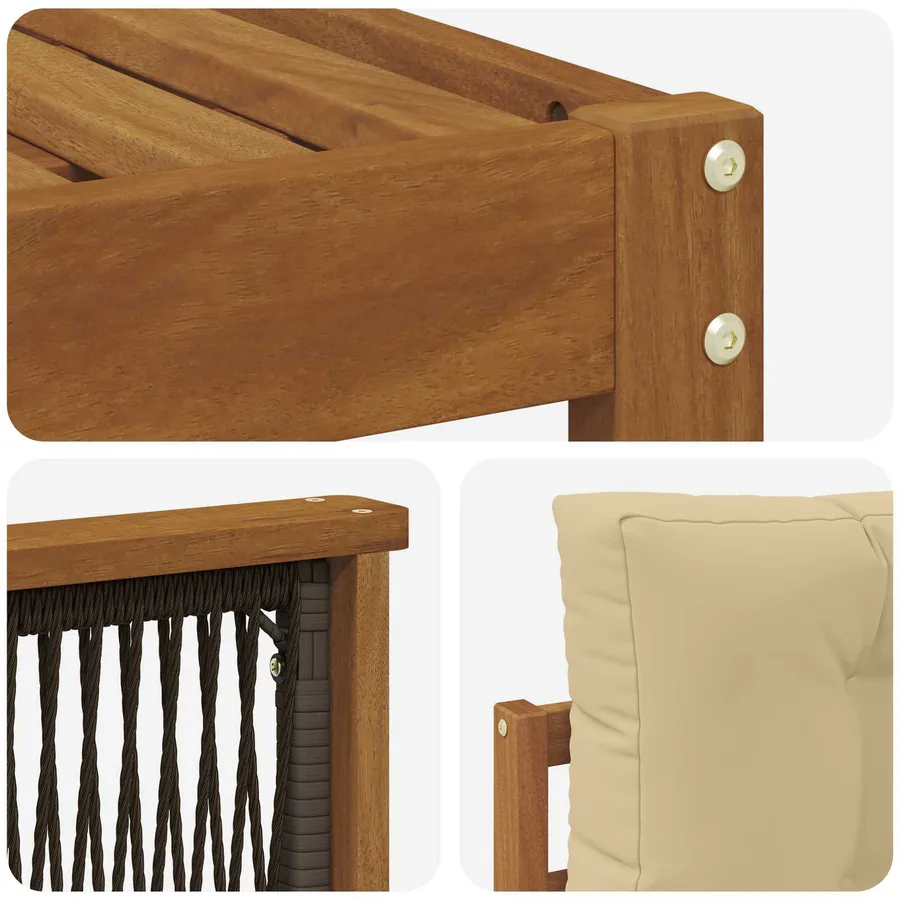 Ensemble de canapés d'extérieur 7 pcs Naturel et Beige - 6