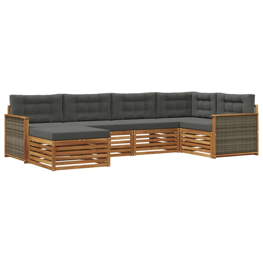 Ensemble de canapés d'extérieur 6 pcs Naturel et Anthracite - 2