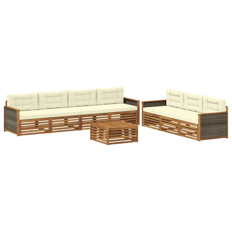 Ensemble de canapés d'extérieur 8 pcs Naturel et Crème - 2