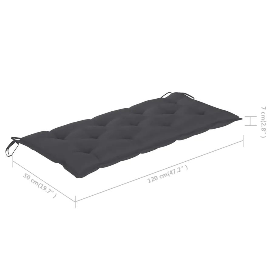 Banc de jardin avec coussin 120 cm Bambou - 11